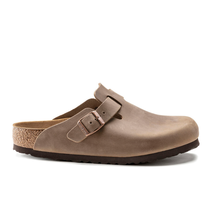 Boston Oiled Leather Slippers, Tobacco Brown