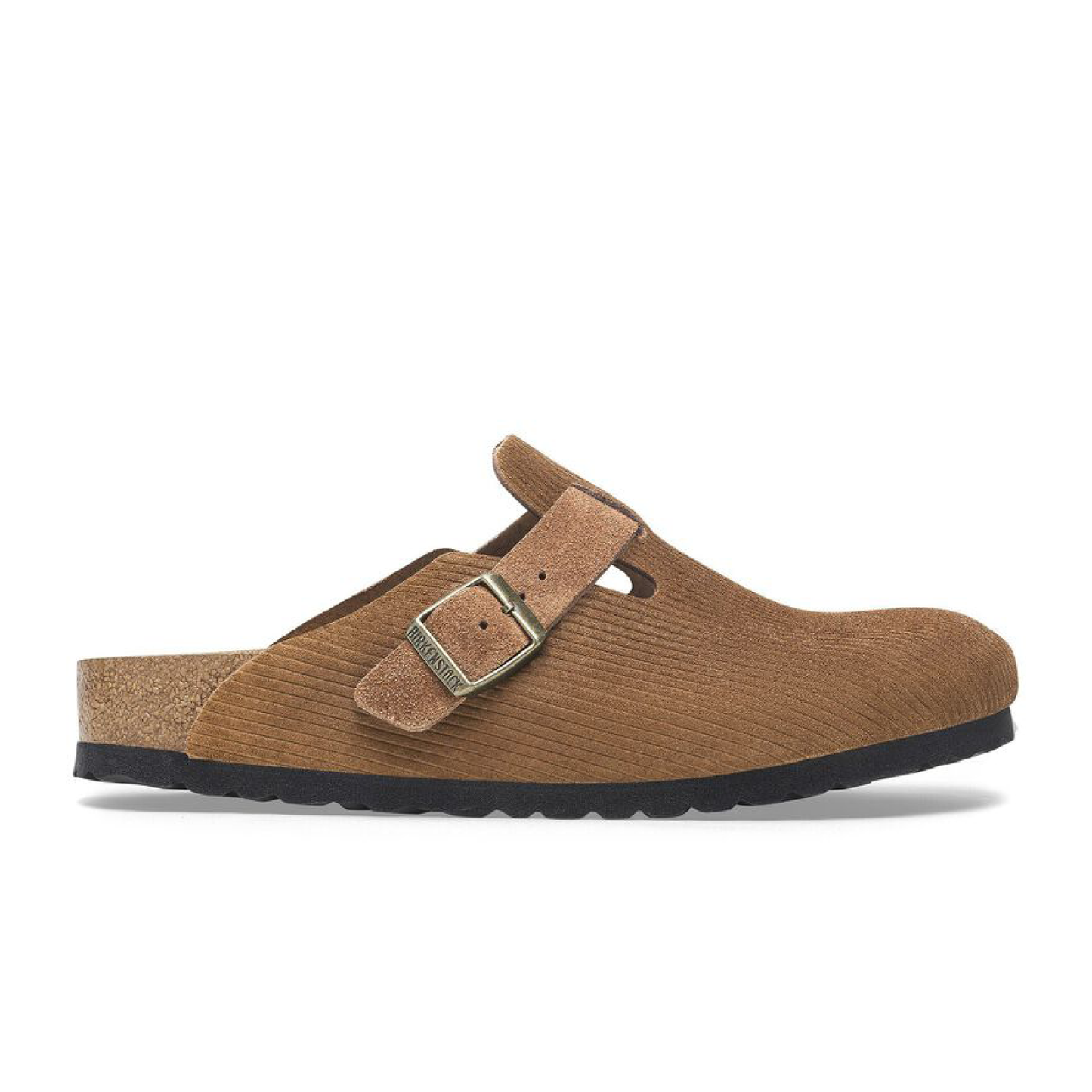 Boston Suede Leather Slippers, Corduroy Dark Tea