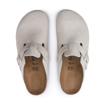 Boston Suede Slippers, Antique White