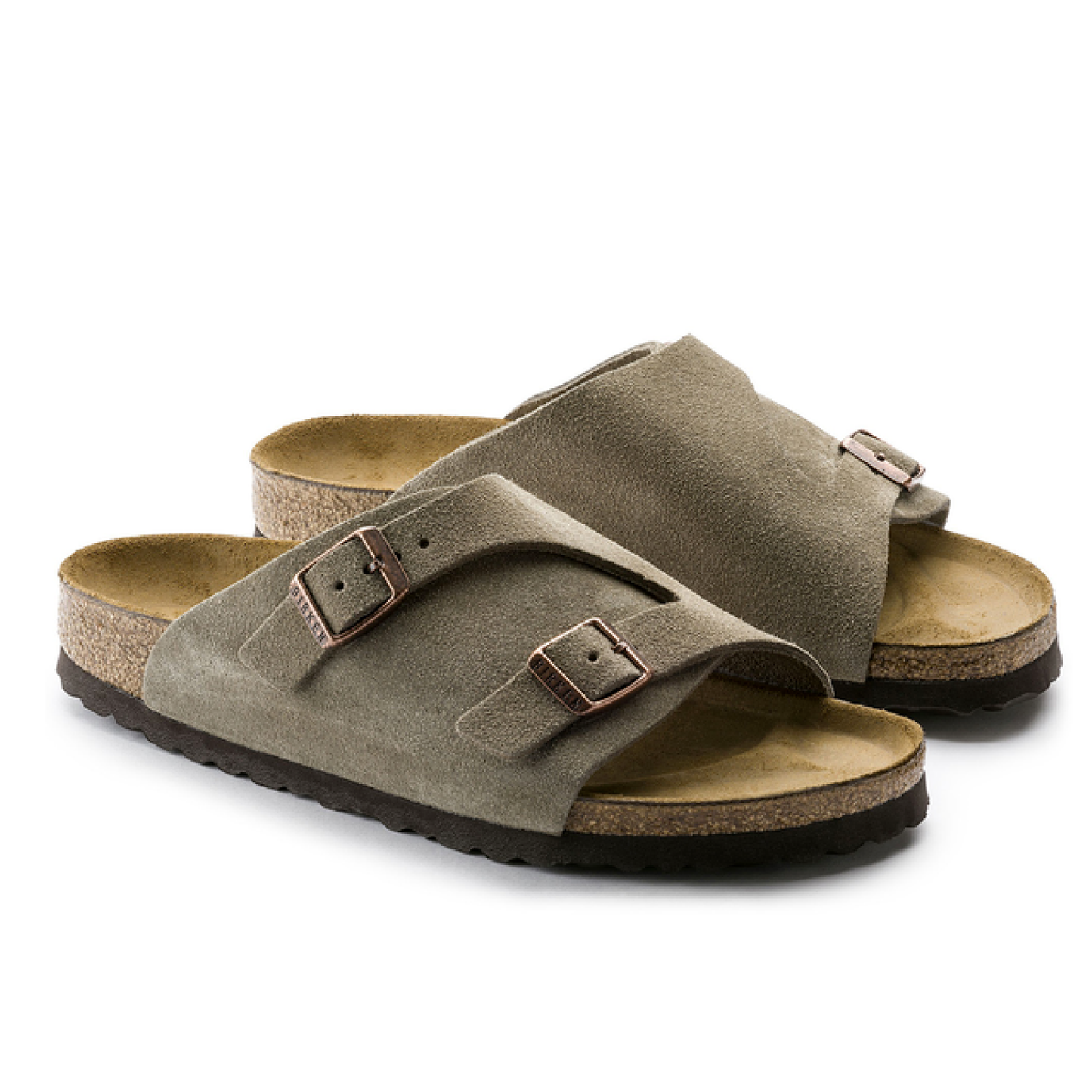 Zürich Suede Leather Sandaler, Taupe