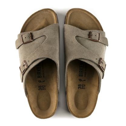 Zürich Suede Leather Sandaler, Taupe