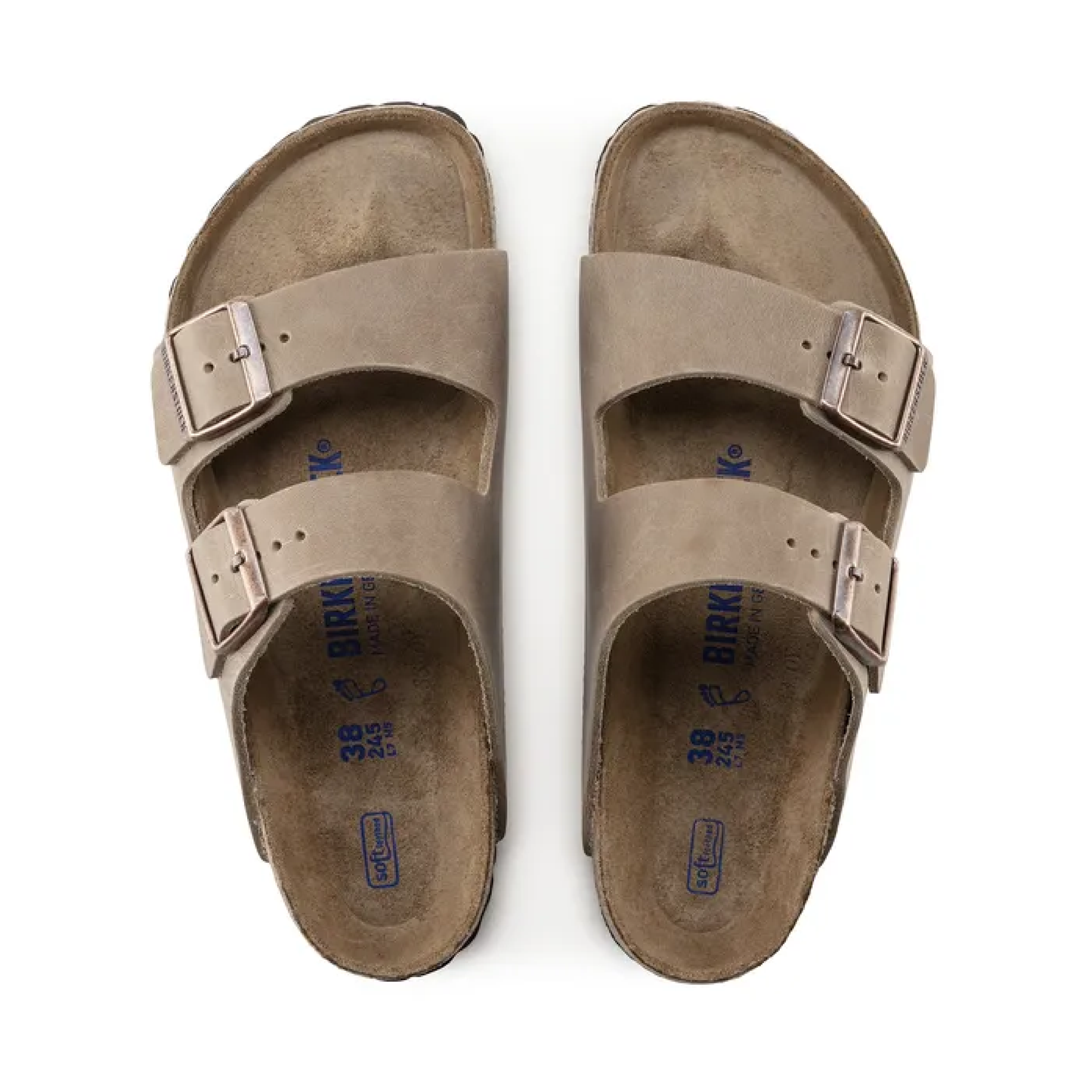 Arizona Soft Footbed Natural Leather Oiled Sandaler, Tabacco Brown