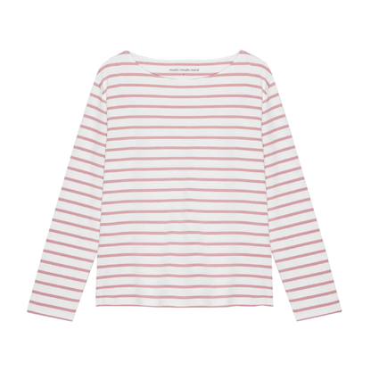 Blessed Sweatshirt Stripe, Ecru/Rose Dust