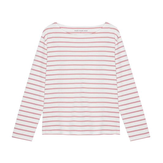 Blessed Sweatshirt Stripe, Ecru/Rose Dust