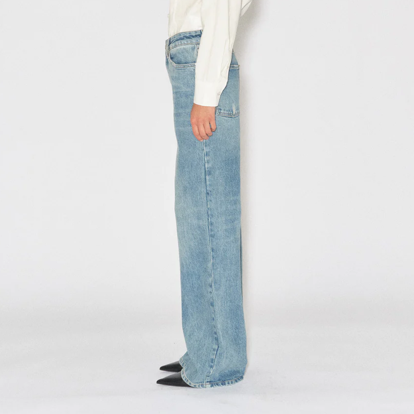 Brown Straight Jeans, Wash Long Beach
