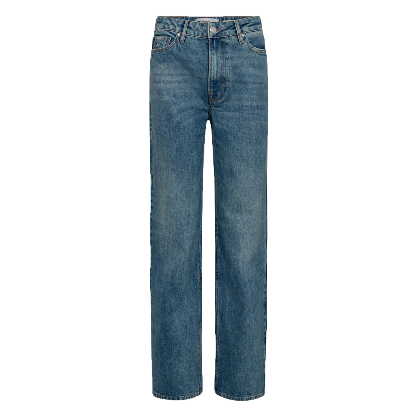 Brown Straight Jeans, Wash Long Beach