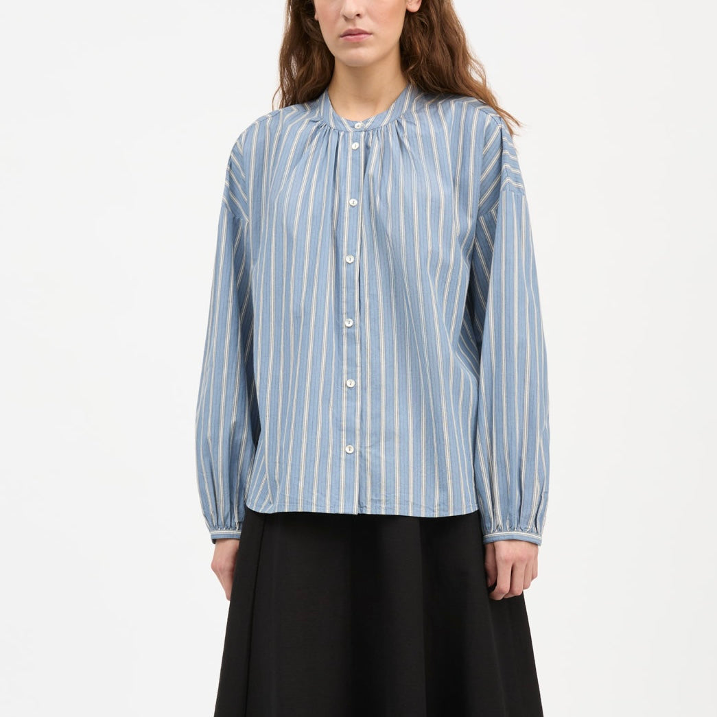 Cilla Shirt, Blue/Black/White Stripe