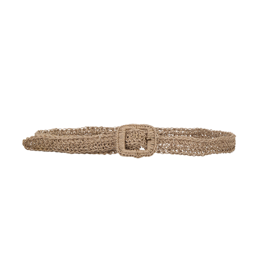 Carlie Straw Belt, Natural