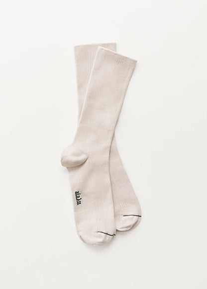 Cotton Rib Socks, Milk