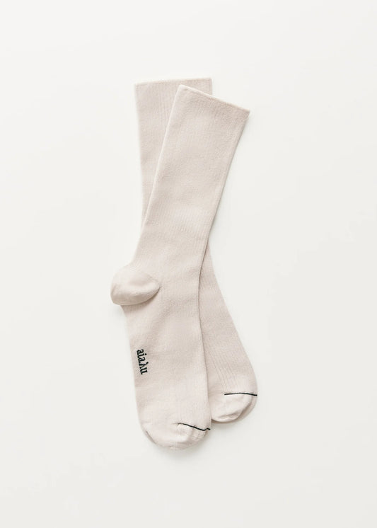 Cotton Rib Socks, Milk