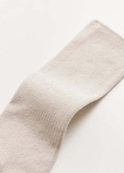 Cotton Rib Socks, Milk