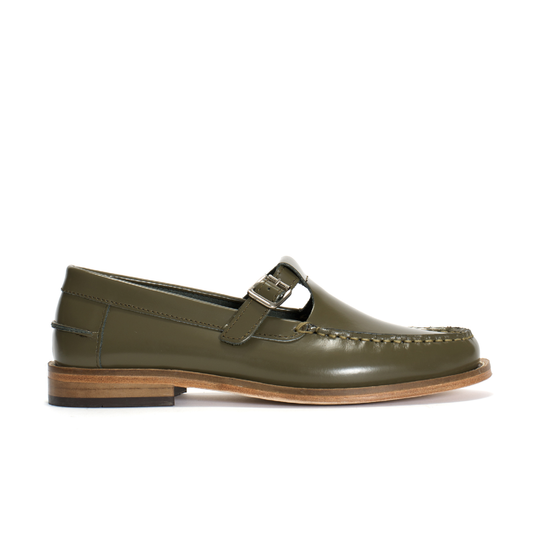 T-bar Moccasin Loafer, Olive