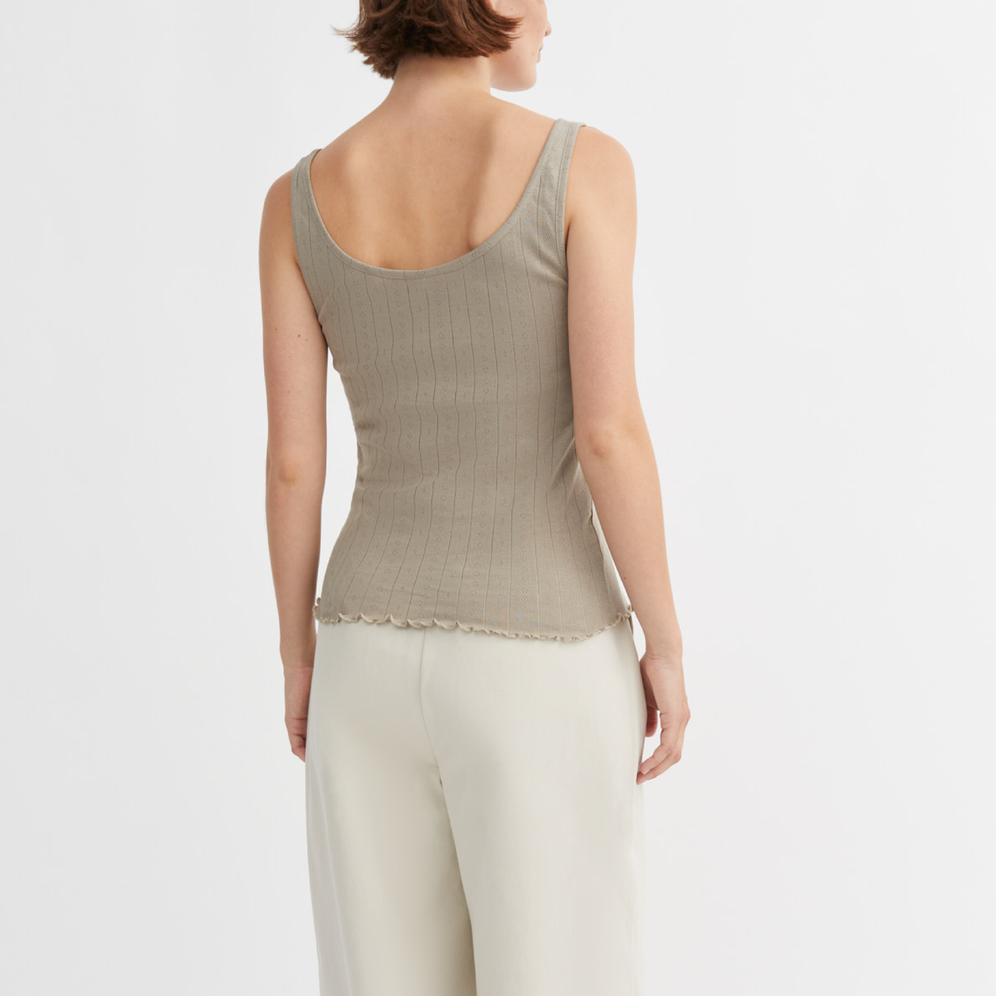 Edie Low Back Top, Stone Moss