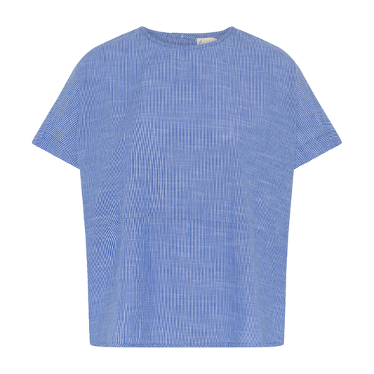 Rome Top, Medium Blue Stripe