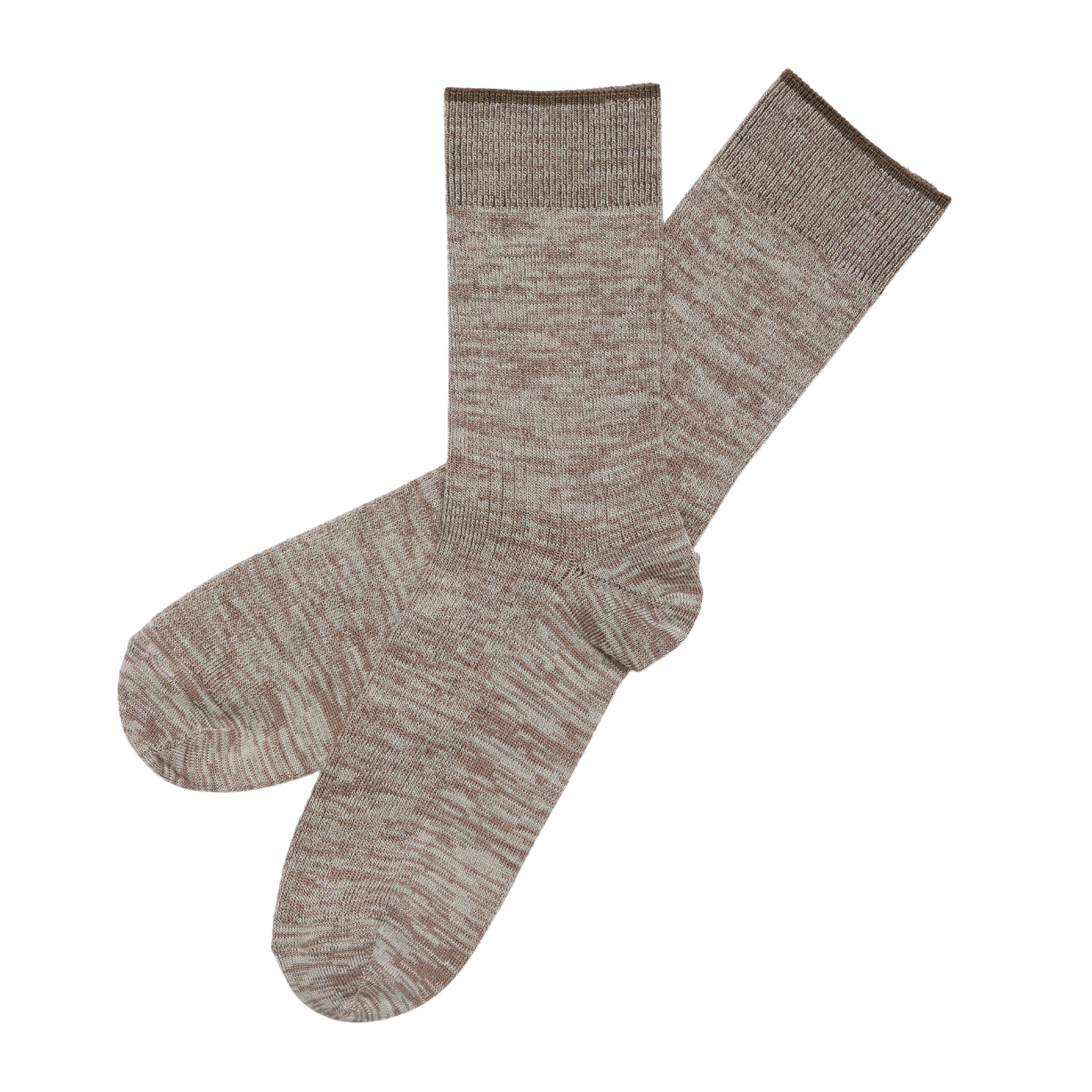 Melange Wool Socks, Ecru/Hazel Melange