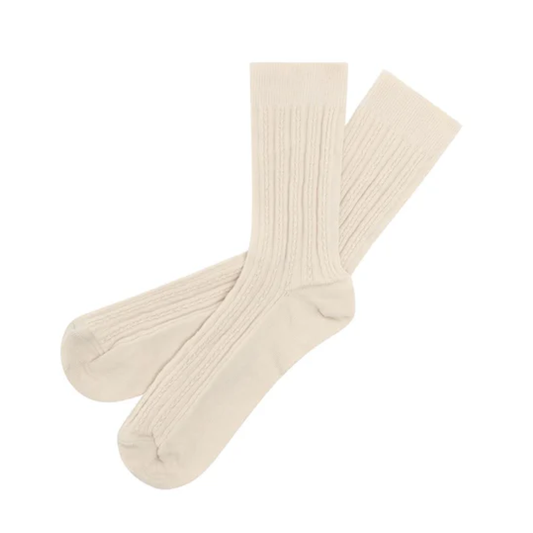 Pointelle Socks, Ecru