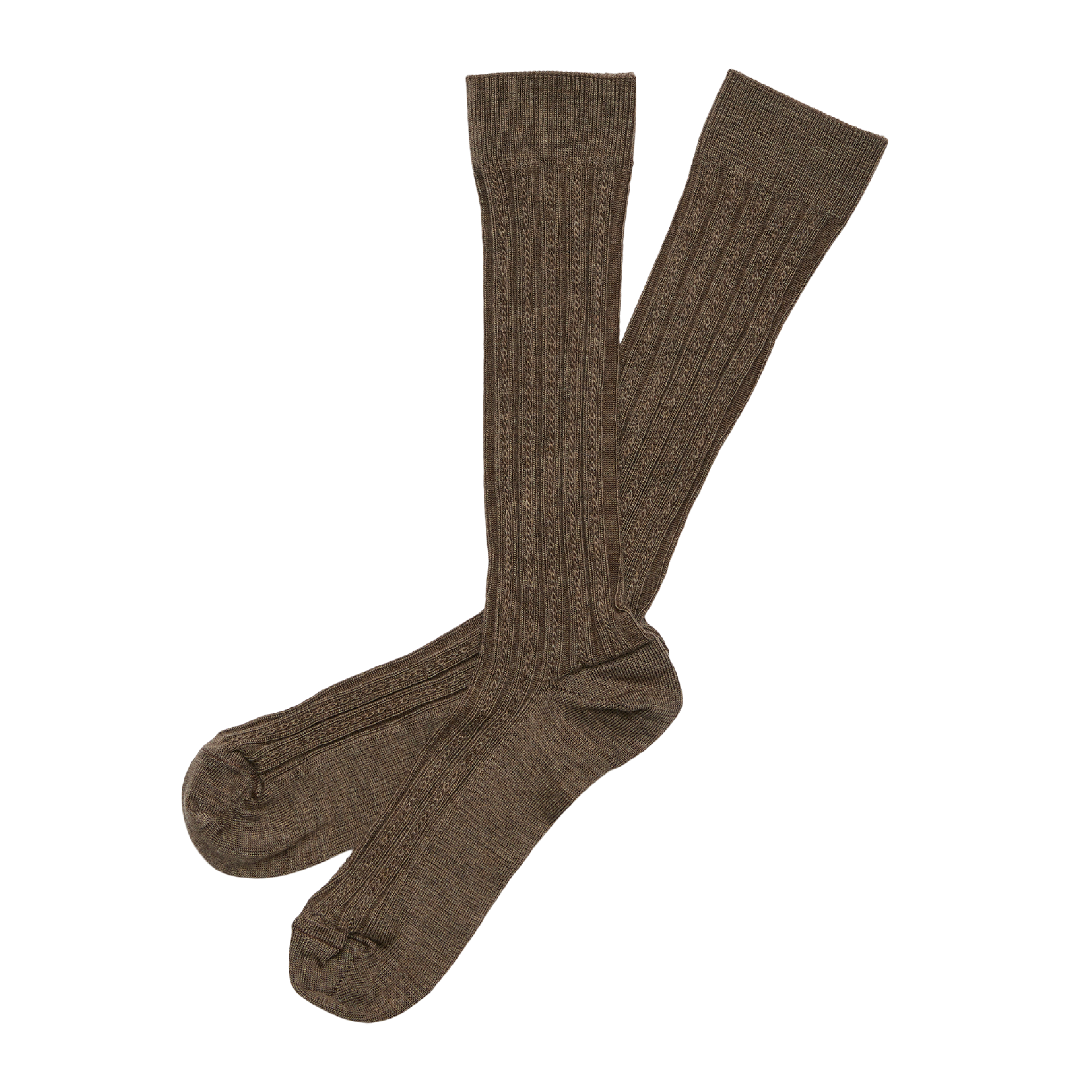 Pointelle Wool Socks, Hazel Melange
