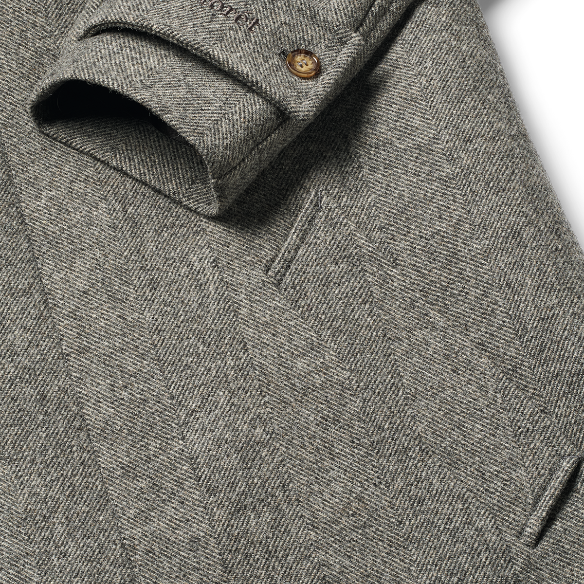 Pine Wool Coat, Grey Herringbone