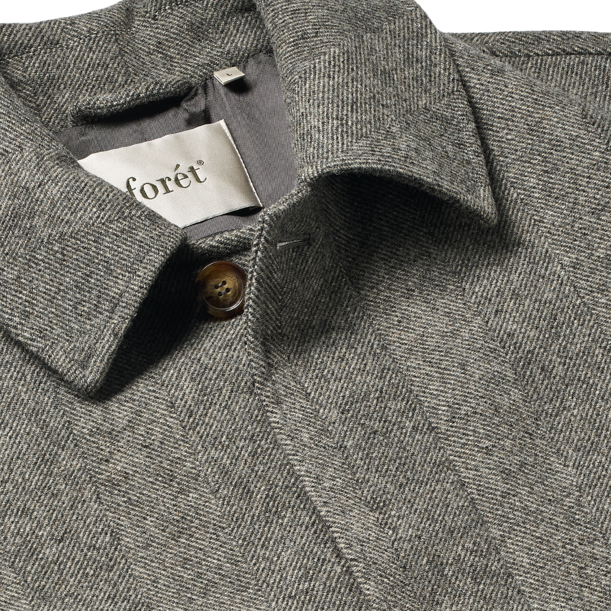 Pine Wool Coat, Grey Herringbone
