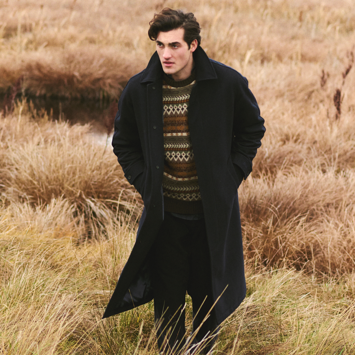 Pine Wool Coat, Navy