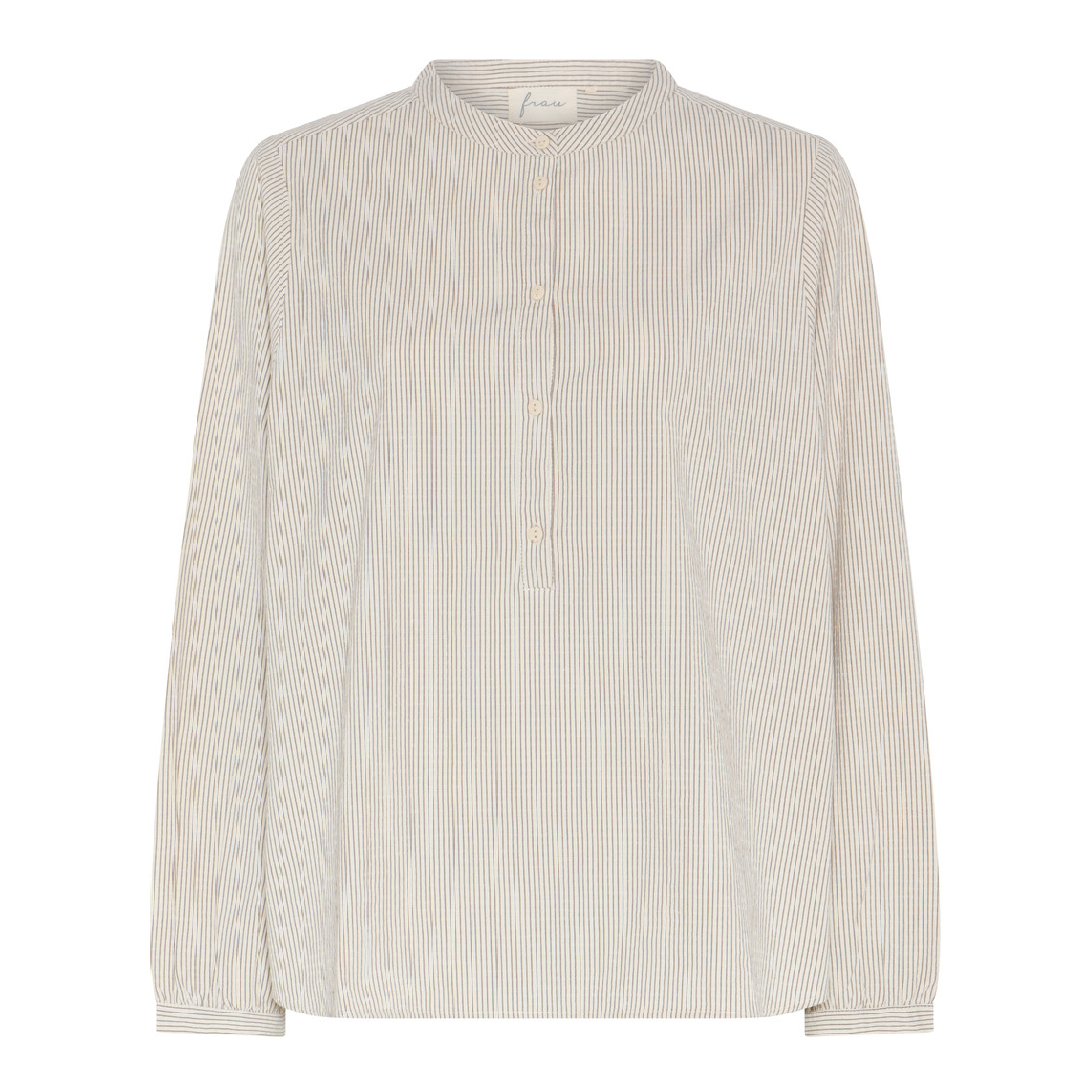 Madrid Skjorte, Tapioca Coffee Stripe