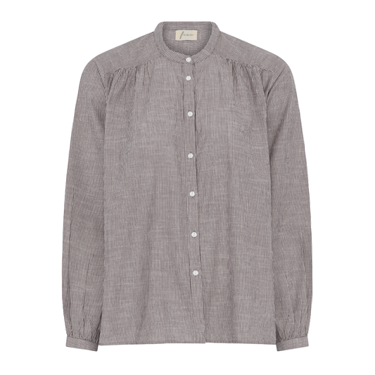 Florence Shirt, Coffee Quartz Stripe