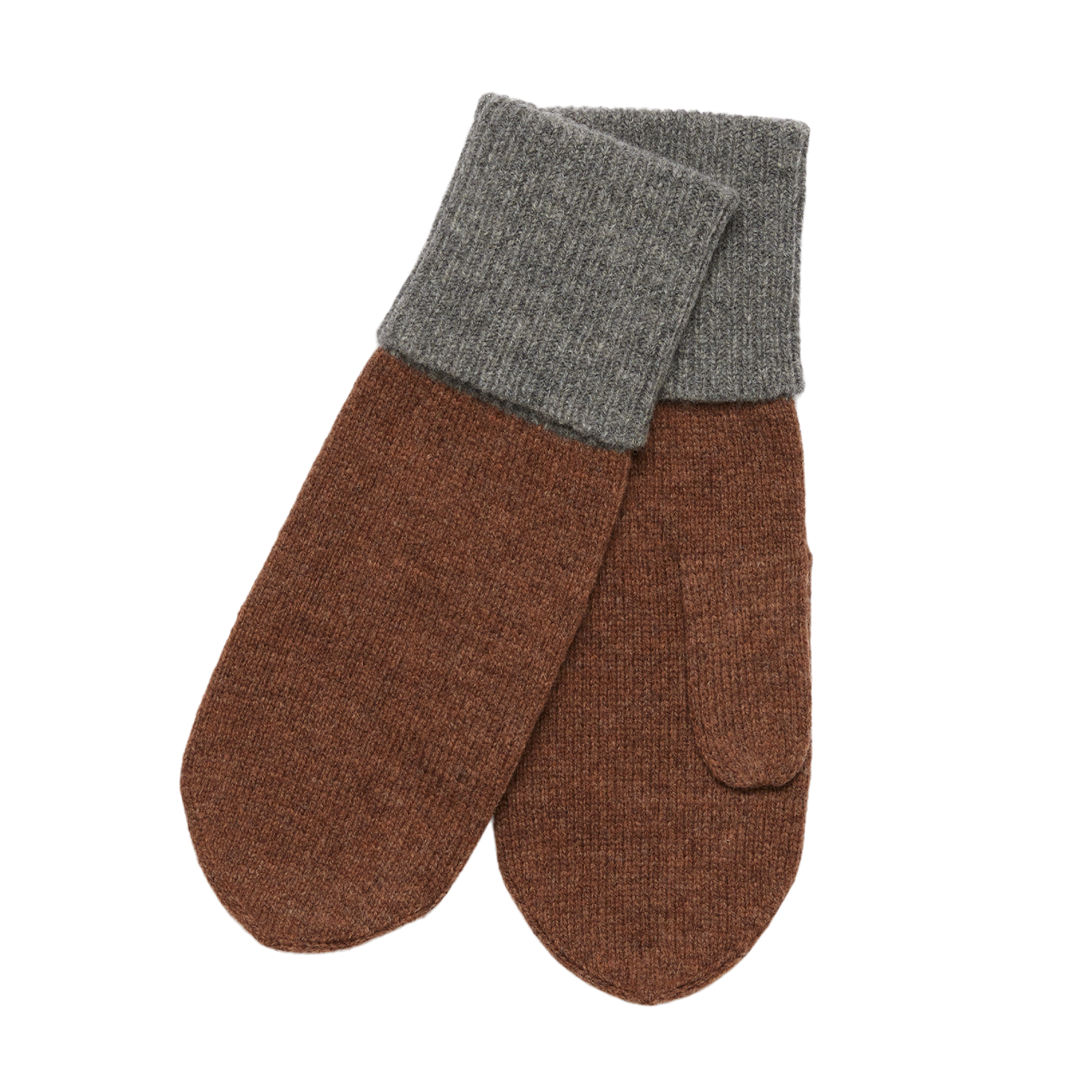 Lambswool Mittens, Hazel Melange/Steel Melange