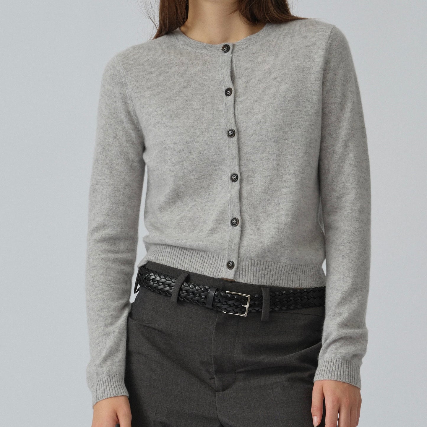 Women's Cashmere O-Cardigan, Ash Grey