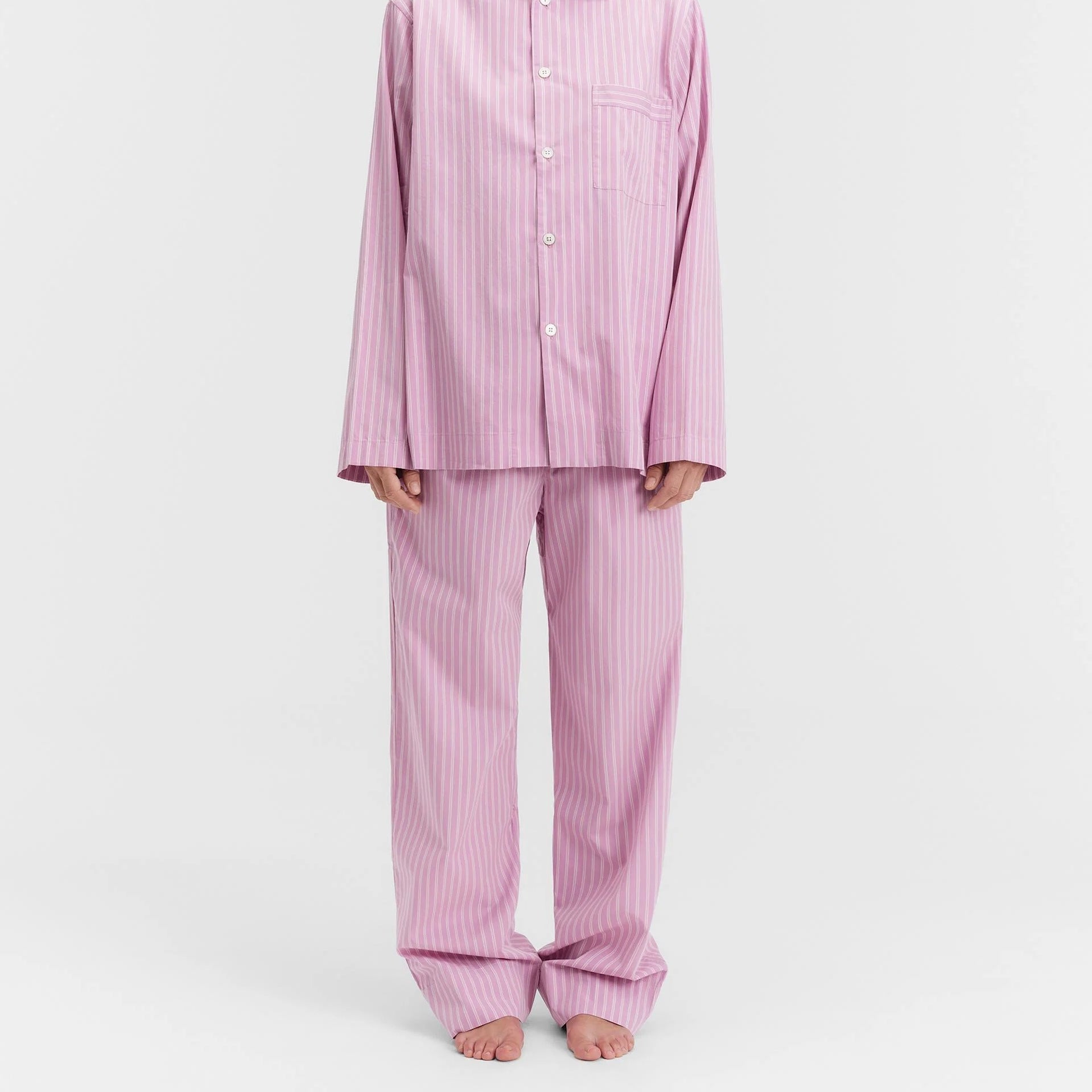 Poplin Pyjamas Pants, Purple Pink Stripes