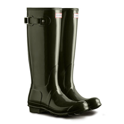 Womens Original Tall Gloss Boot, Dark Olive
