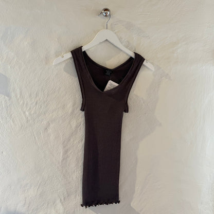 Uld & Silke Tank Rib Top, Taupe 3442