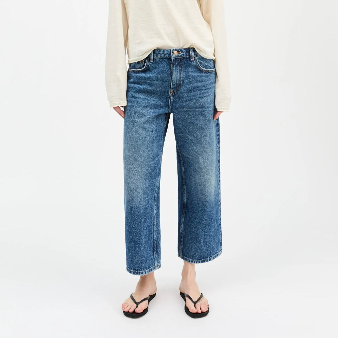 Taylor Cropped Jeans, Slouchy Blue