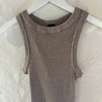Bomuld Americana Rib Top, Beige 7165