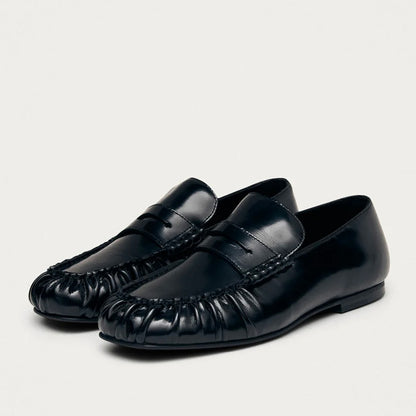 Aven Leather Loafers, Black