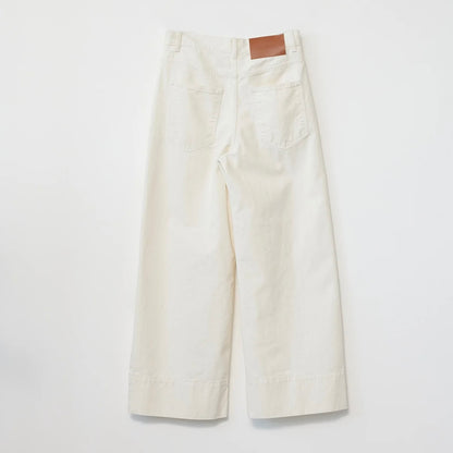 Hemp/Cotton Wide Leg Jeans, Ecru