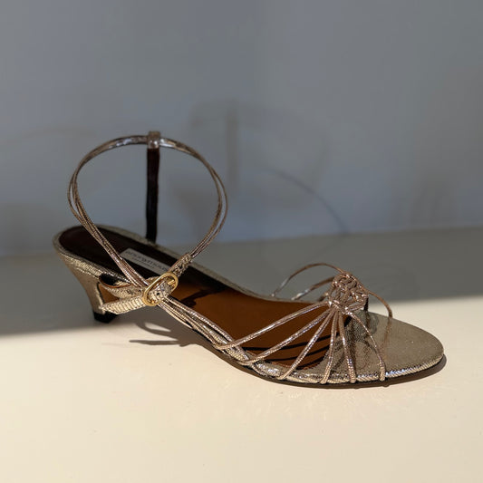 Savannah 40 Lizard Metallic Goat, Vintage Champagne