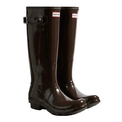 Womens Original Tall Gloss Boot, Chocolate Brown