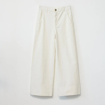 Hemp/Cotton Wide Leg Jeans, Ecru