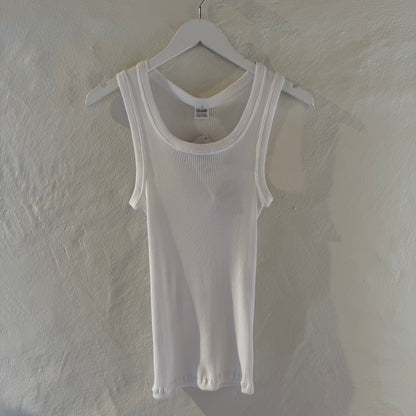 Bomuld Tank Rib Top, Hvid 7166