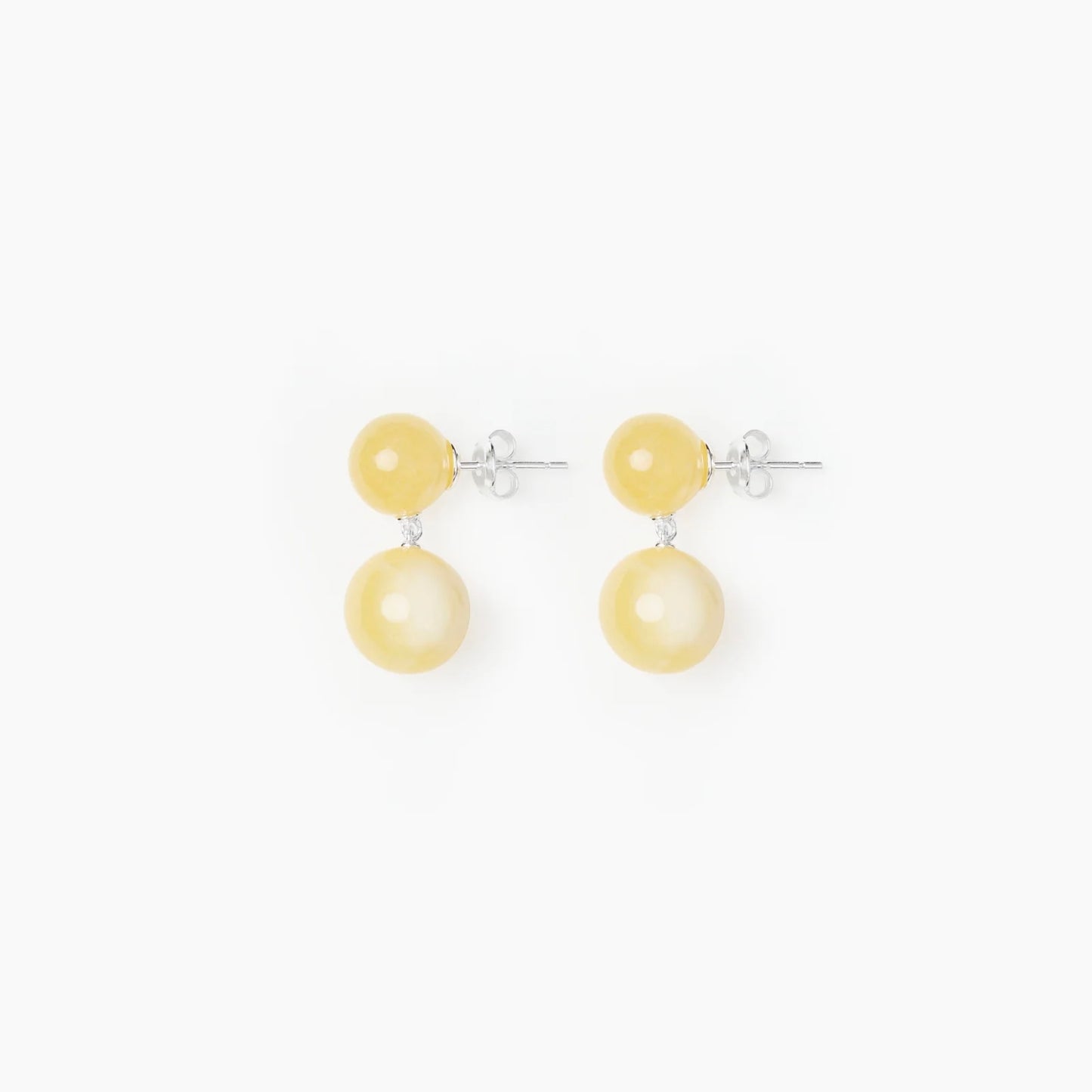 The Hannah Earrings, Beige Topaz Jade