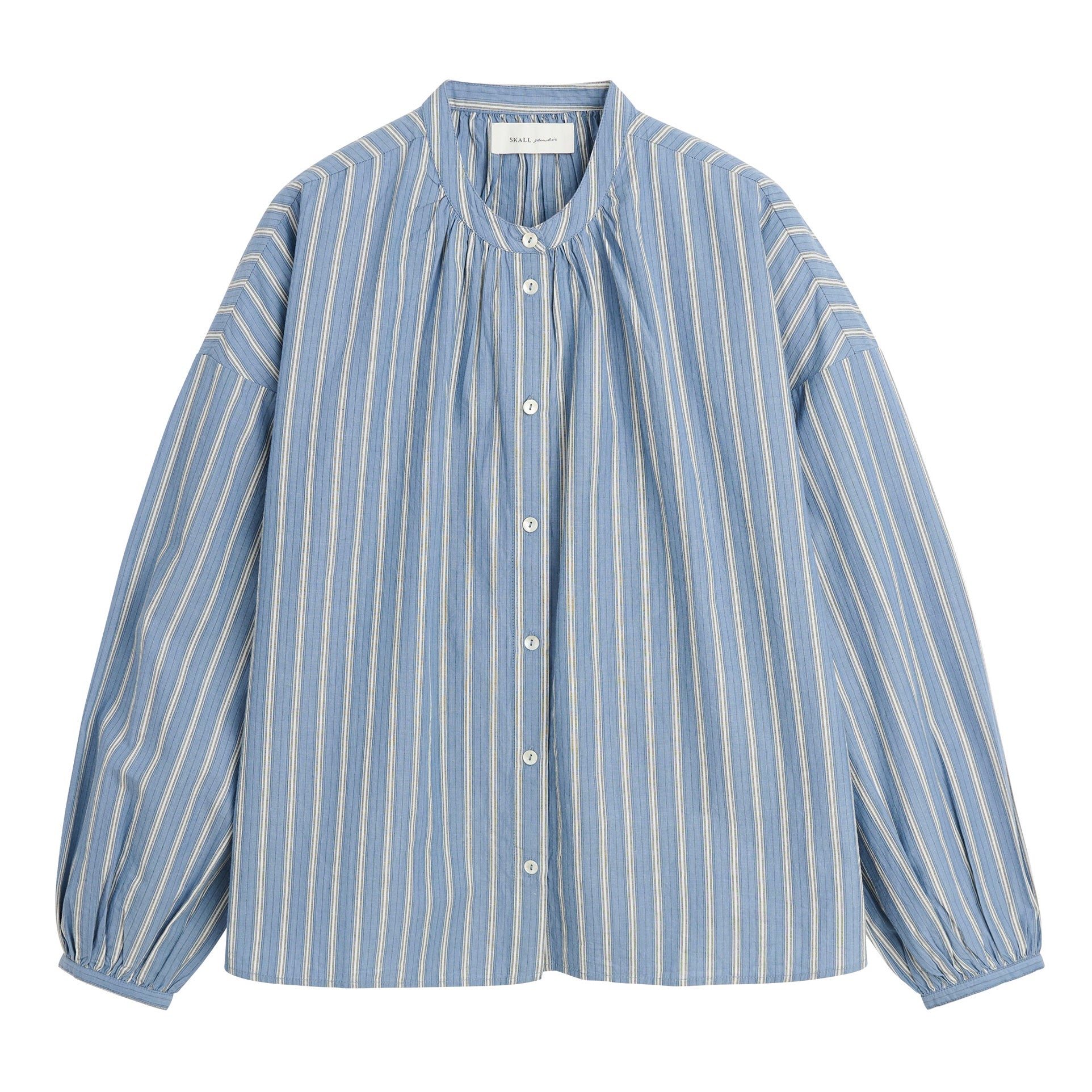 Cilla Shirt, Blue/Black/White Stripe