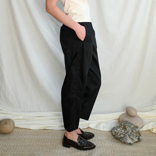 Else Barrel Trousers, Black