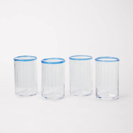Peter Small Glass, Aquamarine (Sæt á 4)