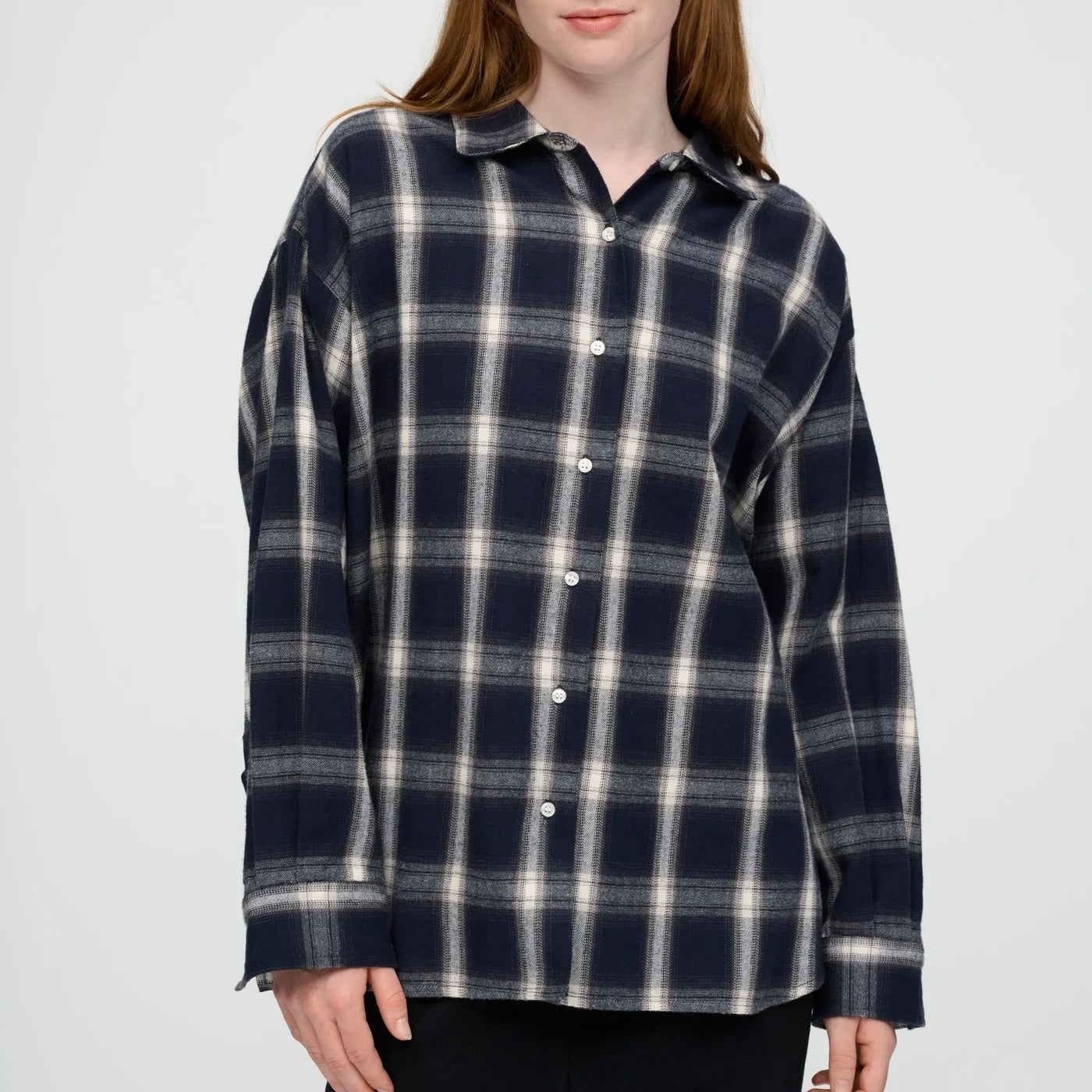 Two Shirt Check, Dark Navy/Grey/Ecru