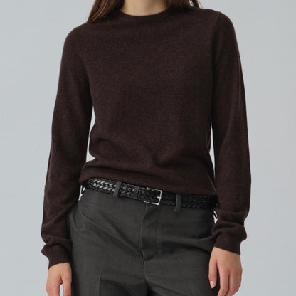 Women's Fitted Roundneck, Black Truffle