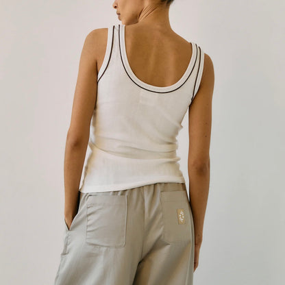 Waves Tank Top, Hvid