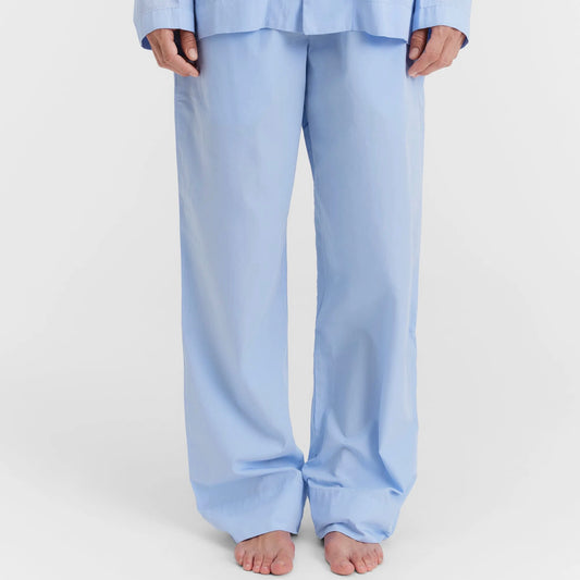 Poplin Pyjamas Pants, Shirt Blue
