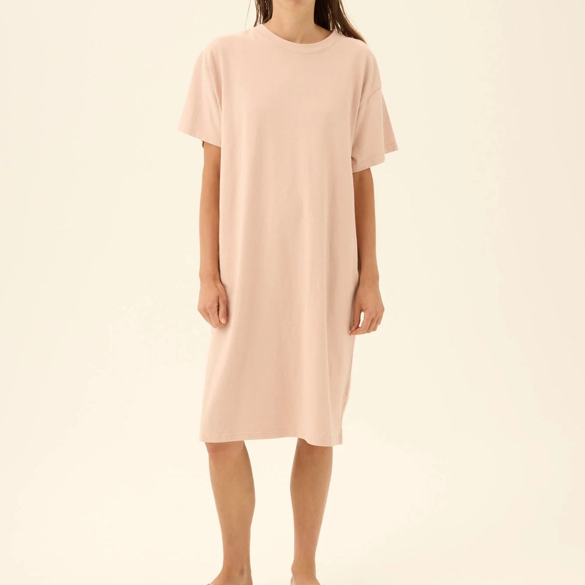 Tess Light Jersey Dress, Beige Rose