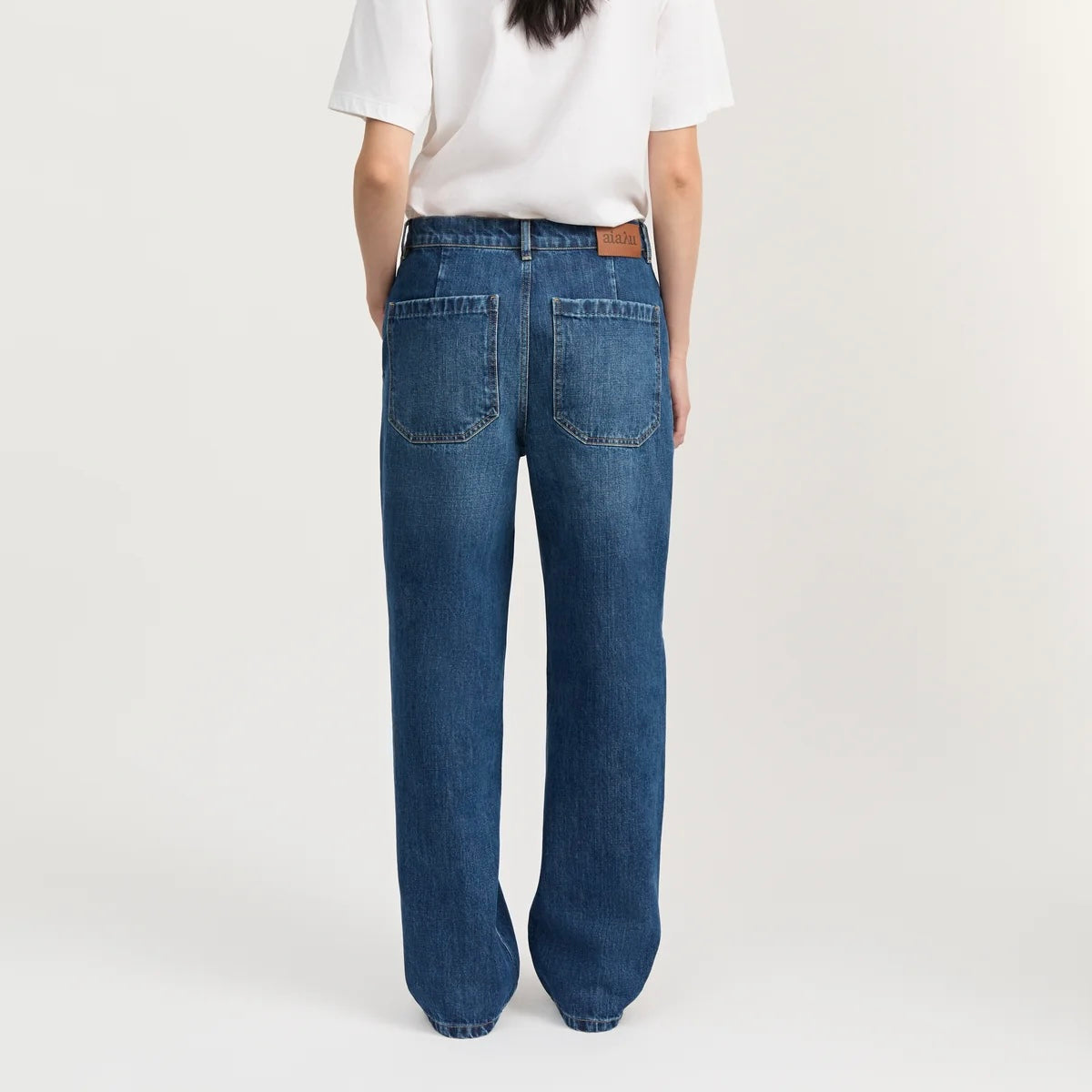 Carlo Midwaist Wide Jeans, Worn Blue