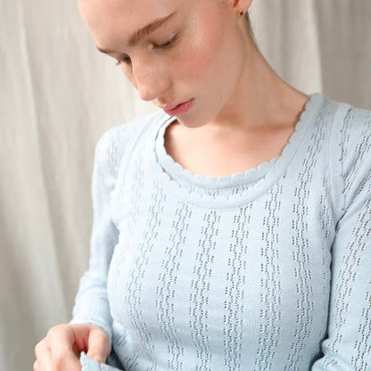 Nellie LS Blouse, Light Blue